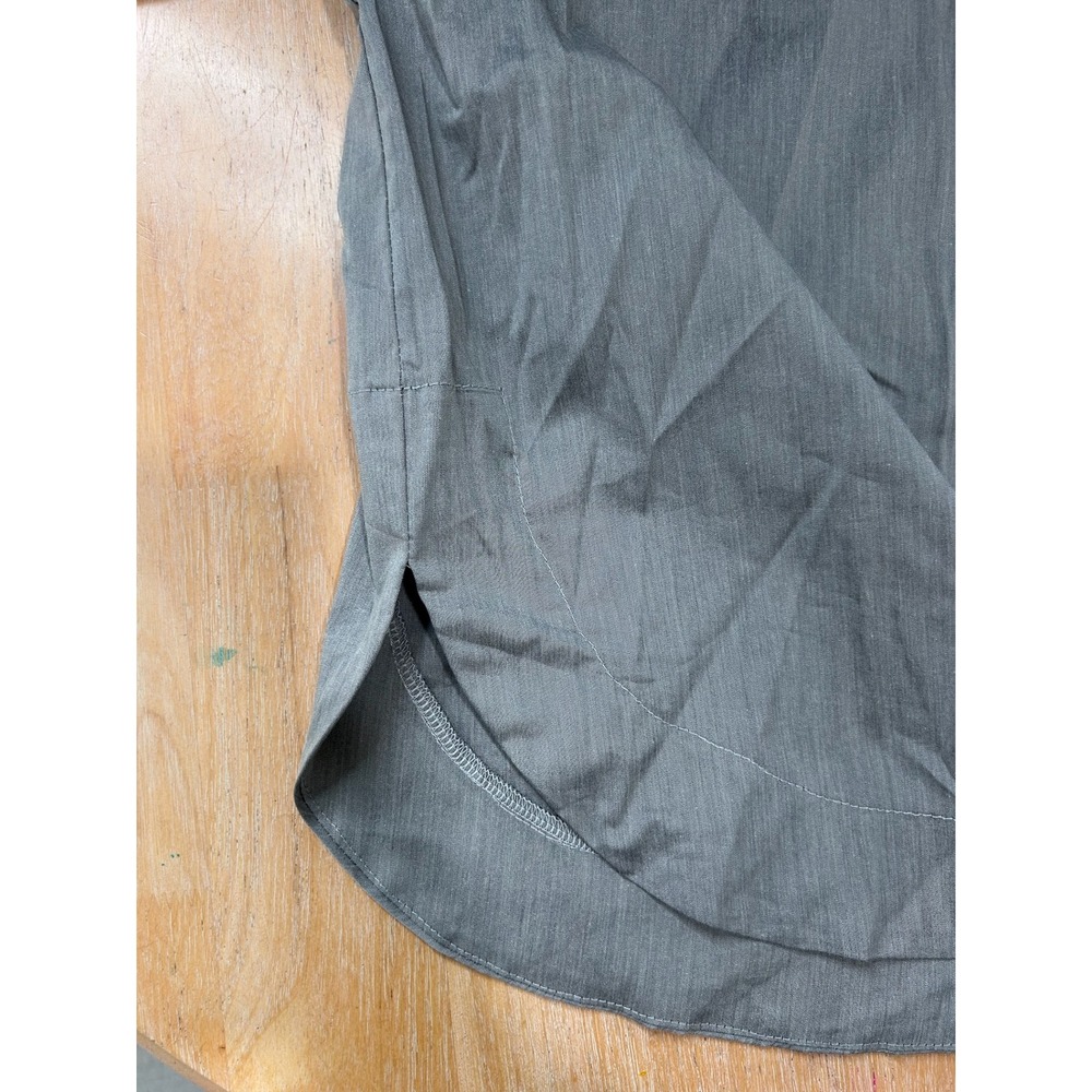 Allison Izu Gray Button Up Blouse Made in Hawaii Oversized 3/4 Lightweight Sz M - Picture 3 of 9